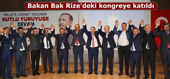 Bakan Bak Rize'deki kongreye katıldı