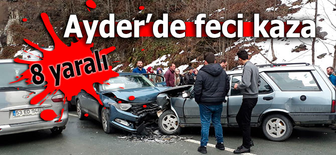 Ayder'de 2 araç kafa kafaya çarpıştı: 8 yaralı