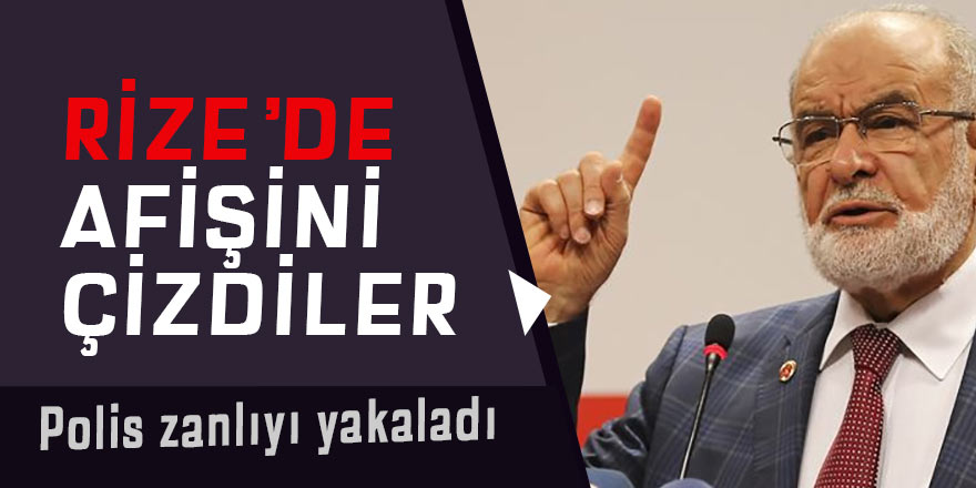 Rize'de SP liderinin afişini boyayan kişi yakalandı!