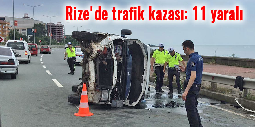 Rize'de trafik kazası: 11 yaralı