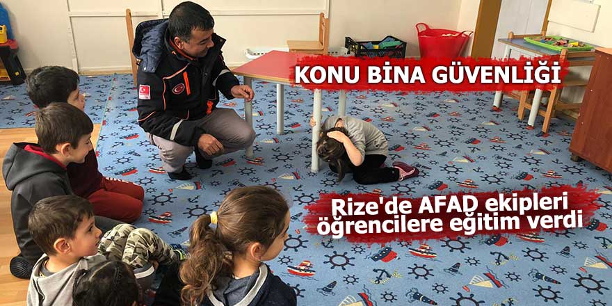 Rize'de AFAD ekipleri öğrencilere eğitim verdi