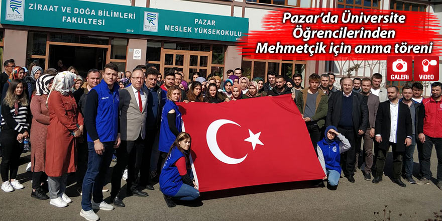 Pazar’da Üniversite Öğrencilerinden Mehmetçik için anma töreni