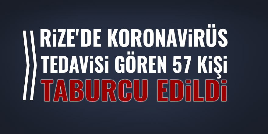 Rize'de koronavirüs tedavisi gören 57 kişi taburcu edildi