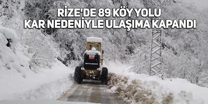 Rize'de 89 köy yolu kar nedeniyle ulaşıma kapandı