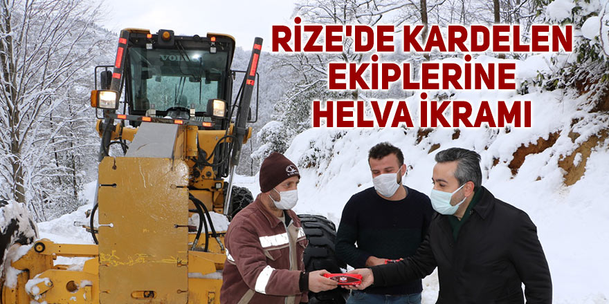 Rize'de KARDELEN ekiplerine helva ikramı