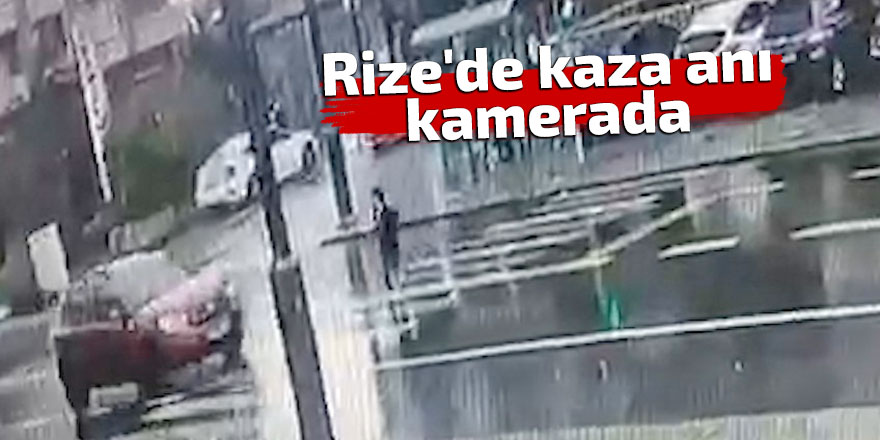 Rize'de kaza anı kamerada