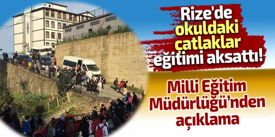 Rize'de okuldaki çatlaklar eğitimi aksattı!