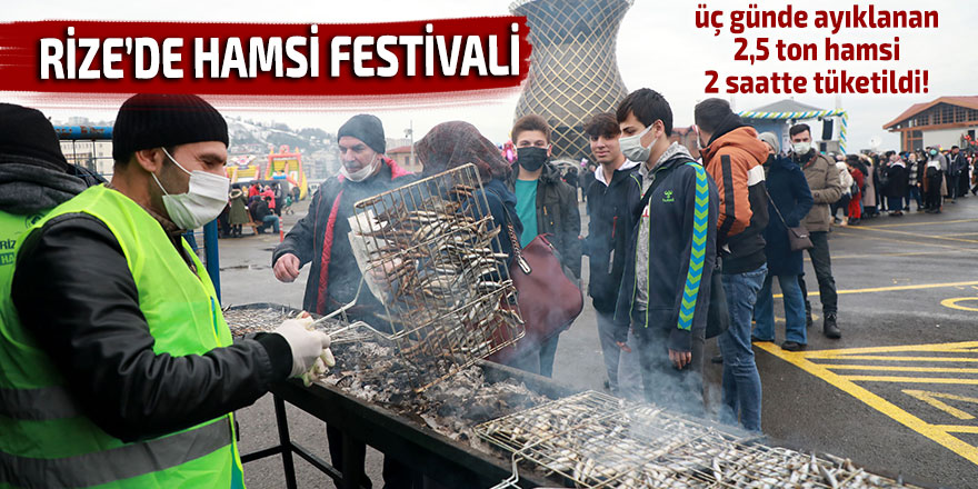 Rize'de Hamsi Festivali: 2,5 ton hamsi tüketildi