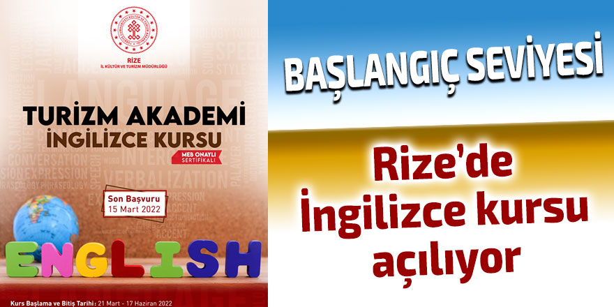 Rize'de İngilizce kursu açılıyor