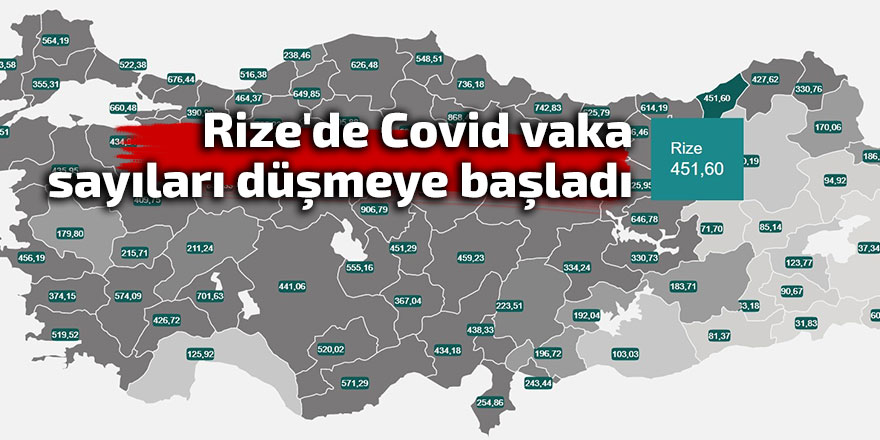 Rize'de Covid vaka sayıları düşmeye başladı