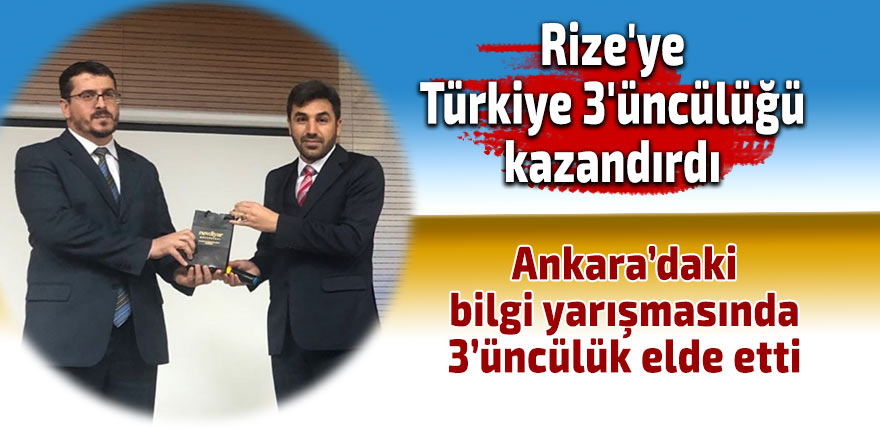 Rize'ye Türkiye 3'üncülüğü kazandırdı