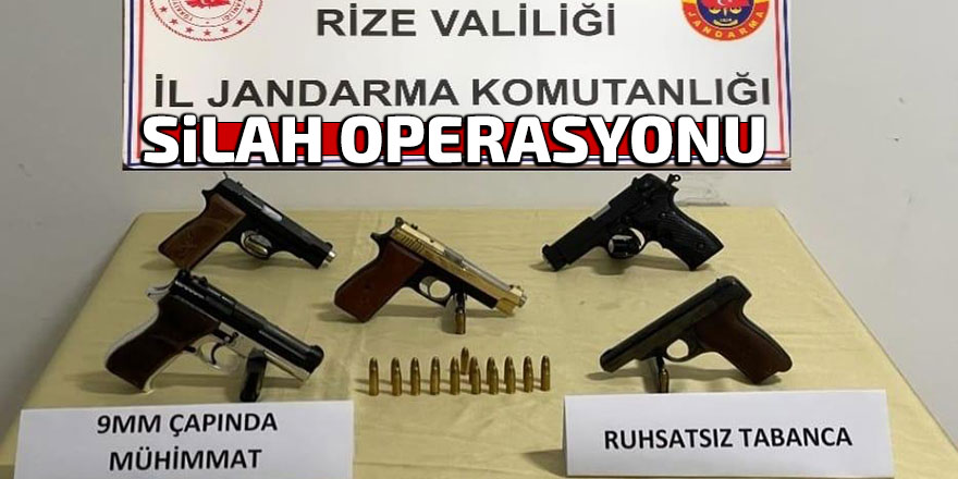 Rize'de silah operasyonu