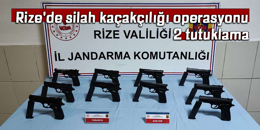 Rize'de silah kaçakçılığı operasyonu: 2 tutuklama