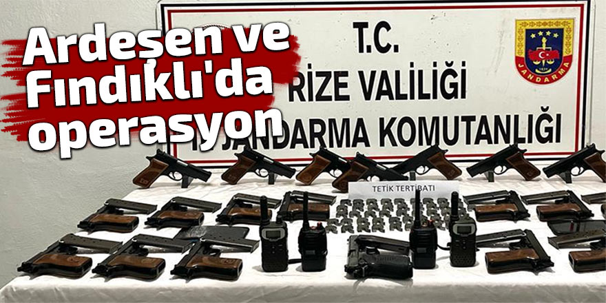 Ardeşen ve Fındıklı'da jandarma operasyonu