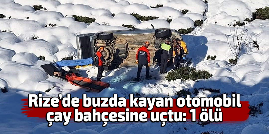 Buzda kayan otomobil çay bahçesine uçtu: 1 ölü