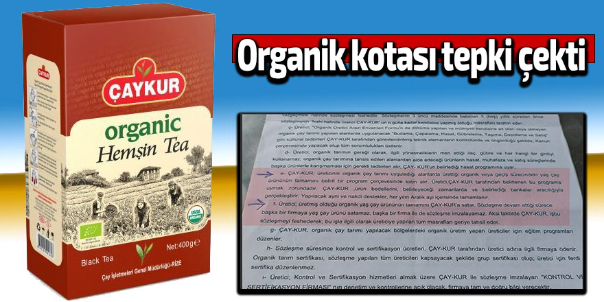 Organik kotası tepki çekti