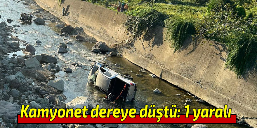 Kamyonet dereye düştü: 1 yaralı