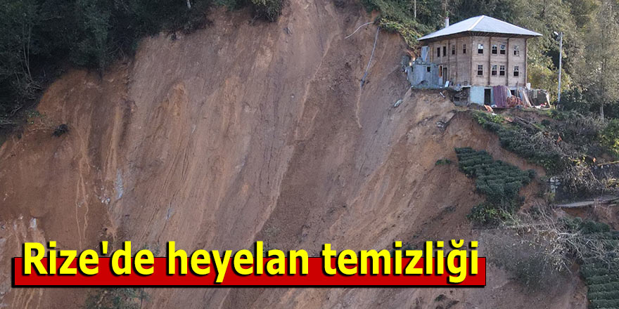 Rize'de heyelan temizliği