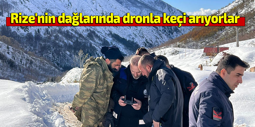 Rize'nin dağlarında dronla sürü arıyorlar