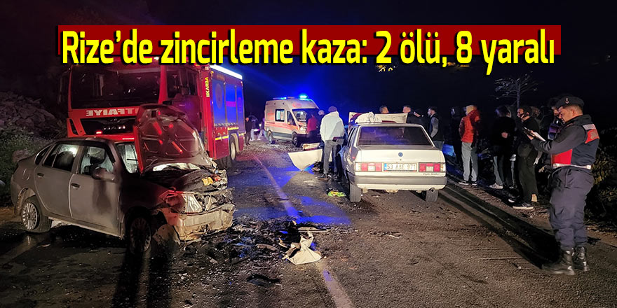 Rize’de zincirleme kaza: 2 ölü, 8 yaralı