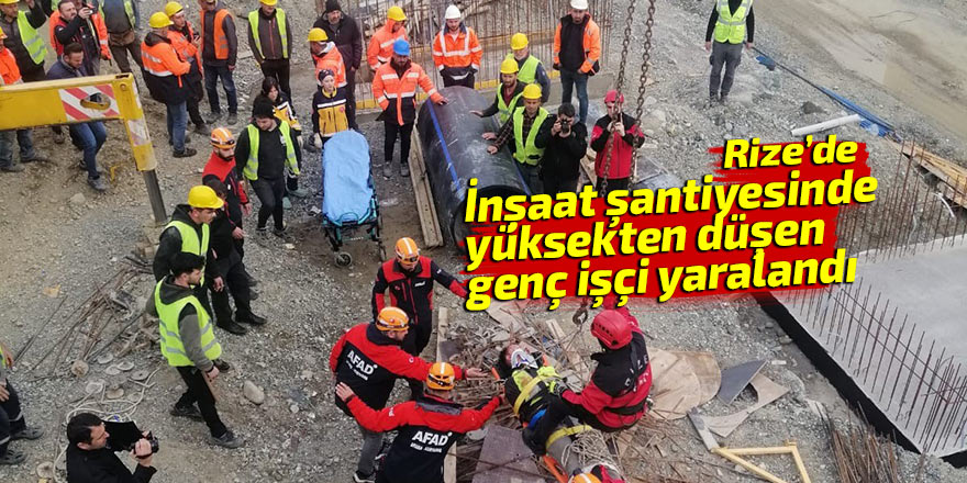 İnşaat şantiyesinde yüksekten düşen genç işçi yaralandı