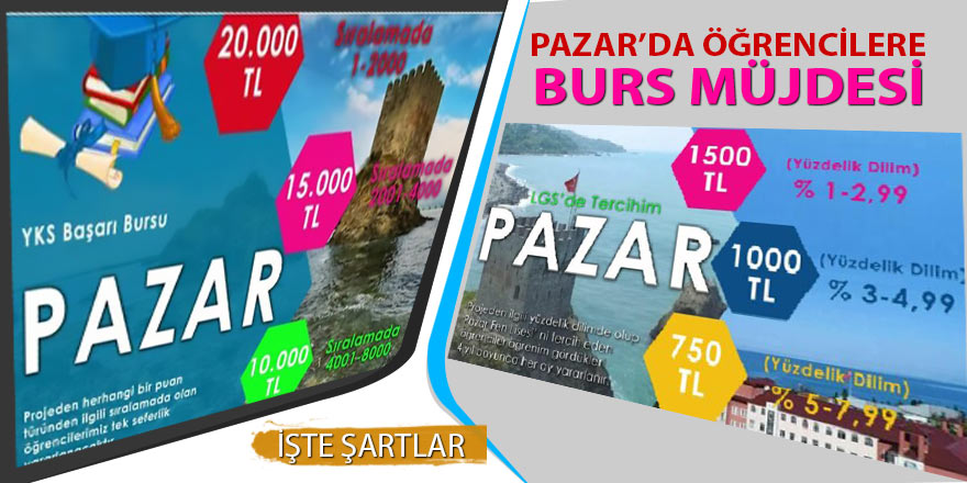 Pazar'da başarılı öğrencilere burs müjdesi