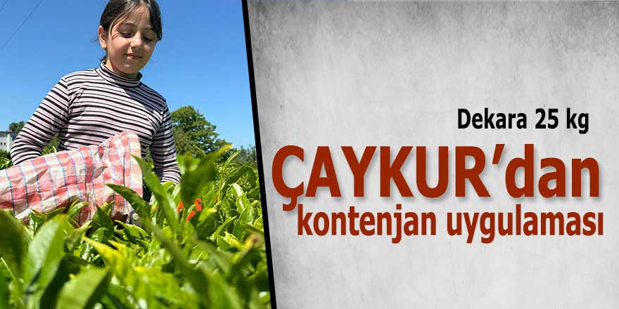 ÇAYKUR’dan kontenjan uygulaması