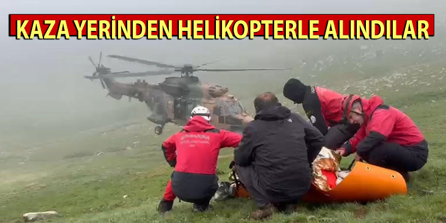 Uçağın enkazındaki yaralı yolcu ve ölen pilotun cenazesi bölgeden helikopterle alındı
