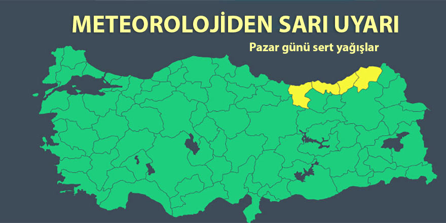 Rize için sarı uyarı