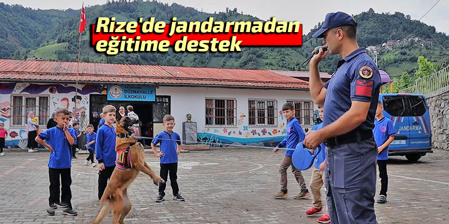 Rize'de jandarmadan eğitime destek