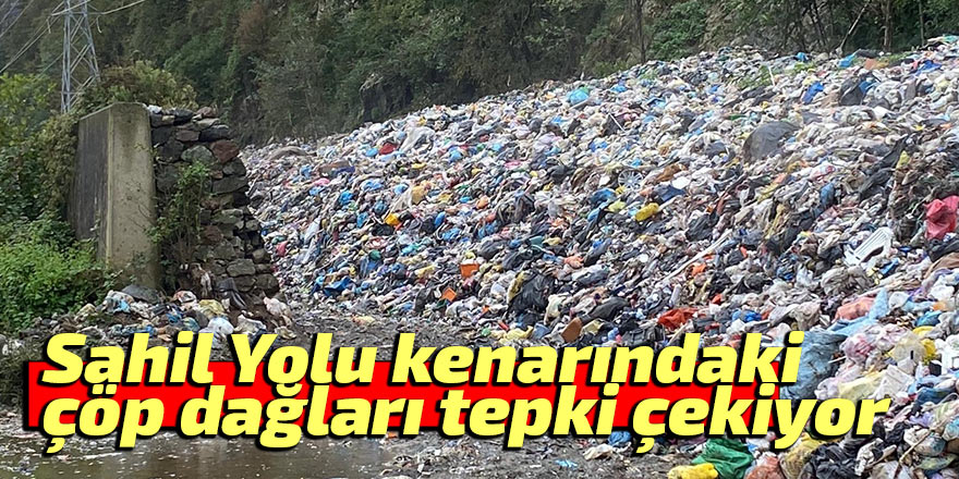 Sahil Yolu kenarındaki çöp dağları tepki çekiyor