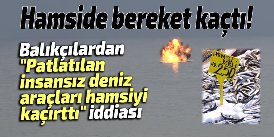 Balıkçılardan "Patlatılan insansız deniz araçları hamsiyi kaçırttı" iddiası