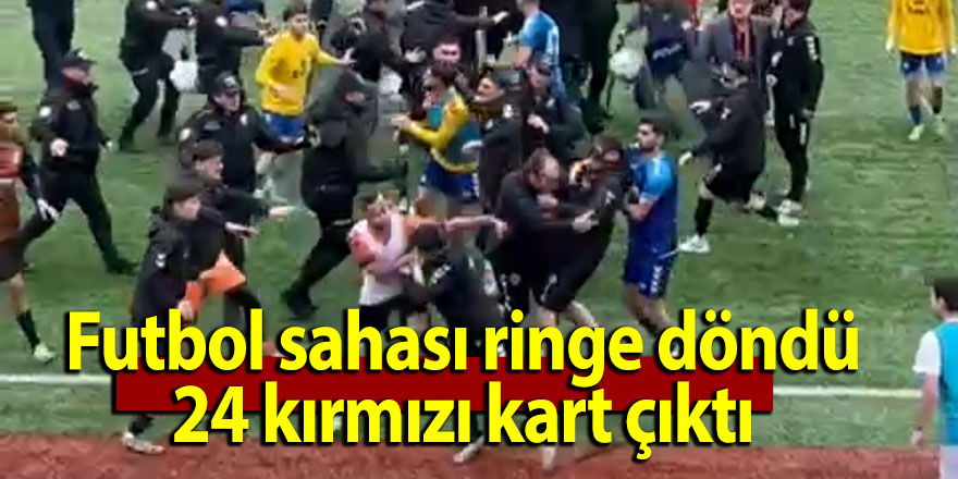 Futbol sahası ringe döndü, 24 kırmızı kart çıktı