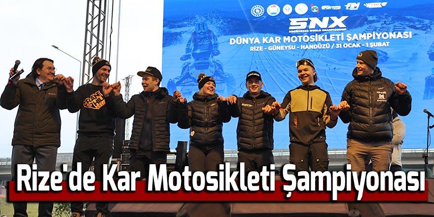 Rize'de Kar Motosikleti Şampiyonası