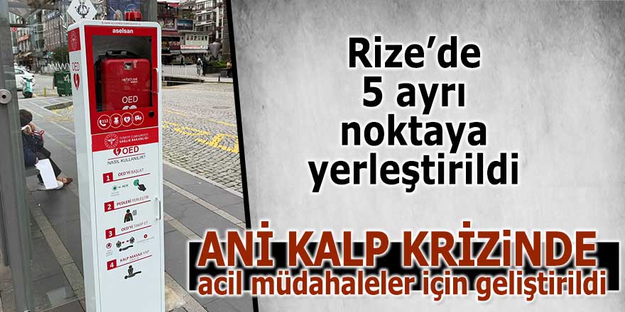 Rize’ye 5 Adet Otomatik Eksternal Defibrilatör yerleştirildi