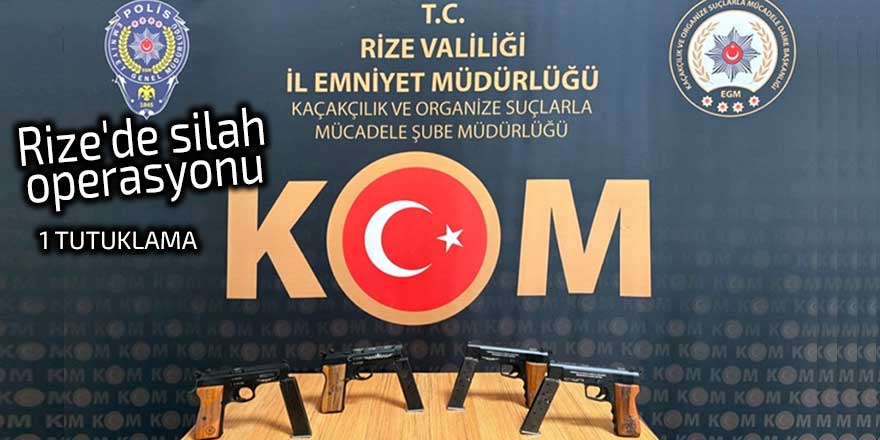 Rize'de silah operasyonu: 1 tutuklama