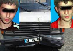 Kaza yapınca yakalandılar