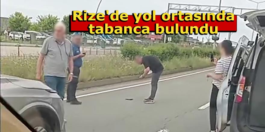 Rize'de yol ortasında tabanca bulundu