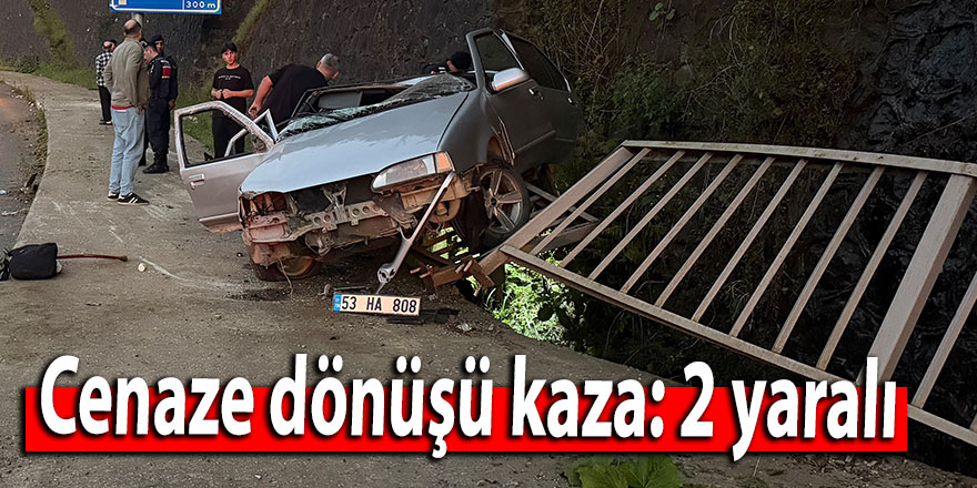 Cenaze dönüşü kaza: 2 yaralı