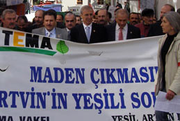 Artvin'de maden protestosu