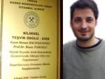 Pazarlı genç teşvik ödülü aldı