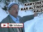 Kamyoneti karın altında kaldı!