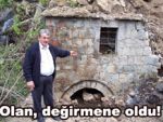 Yol yaparken tarihi değirmen yıkıldı