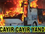 Rize otobüsü Samsun'da yandı