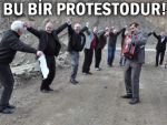 Tarihi köprüyü kurtarmak için horonlu protesto!