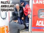 Paletli kar ambulansı ile hastaneye yetiştirildi