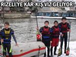 Rizeli rafting ve kanocular kar kış tanımıyor