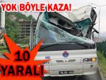 Rize'de inanılması zor bir kaza: 10 yaralı