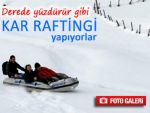 Karadenizli kışın da kar raftingine merak saldı!