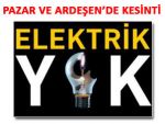 Pazar ve Ardeşen'de elektrik kesintisi